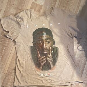 LUCKY Tupac Poetic Justice Graphic Men's T‑Shirt in Tan